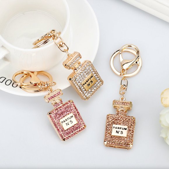 Crystal Perfume Bottle Purse Keychain Chanel - Picture 11 of 12